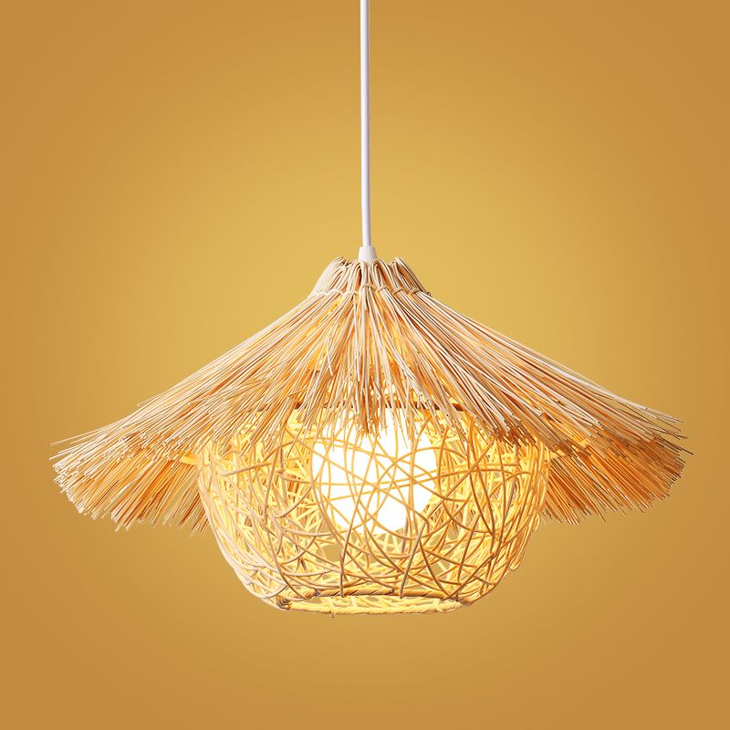 Lampada a sospensione a forma di nido rattan Light Asia Assiction Bening Light for Restaurant