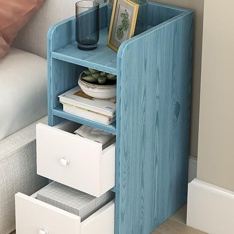 Wooden Bed Nightstand Contemporary Bedside Cabinet for Bedroom