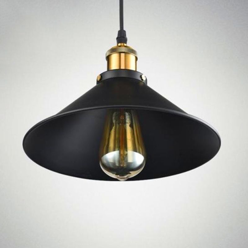 Stile industriale vintage Mini appeso a sospensione Black Saucer Shade Metal Susded Light per cucina camera da letto