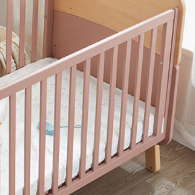 Nordic Style Solid Wood Crib Rectangle Bedroom 3-In-1 Convertible Crib