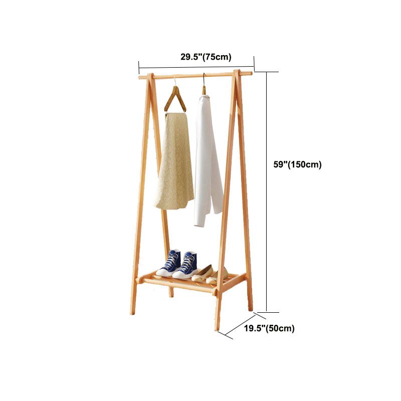 Solid Wood Modern Coat Rack Hooks and Hanging Rail Hallway Coat Hanger