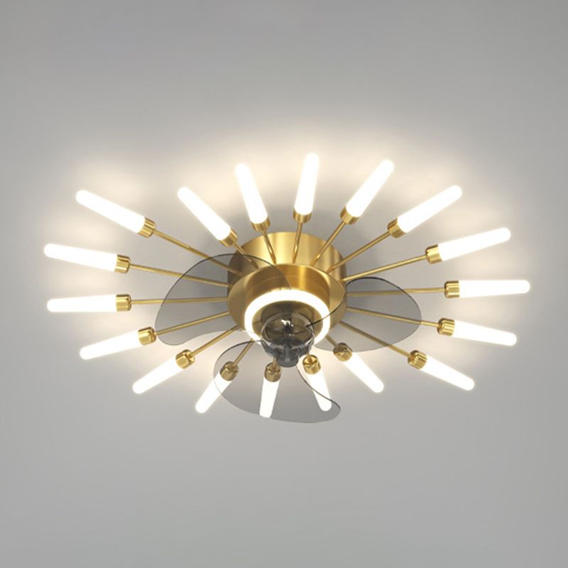 Modern 18/26-Light Ceiling Fan Lamp Black/Golden LED Ceiling Fan Light for Living Room