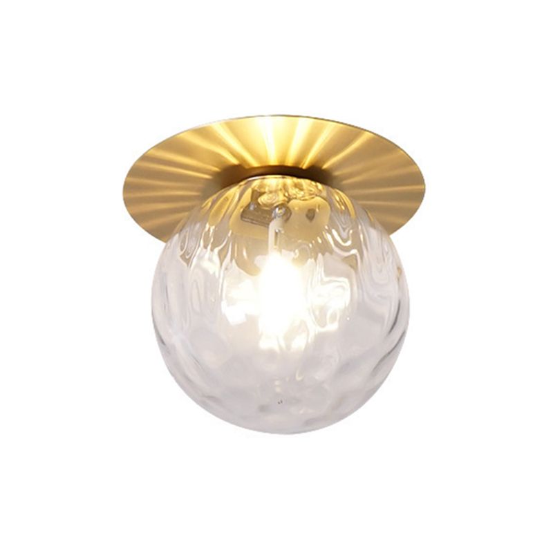 Modern Golden Flush Mount Lighting Glass Shaded Ceiling Light for Room