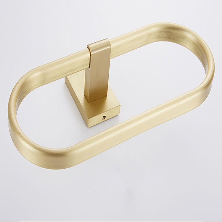 Golden Modern 5-Piece Bathroom Accessory Set Brushed Brass Towel Bar/Paper Holder