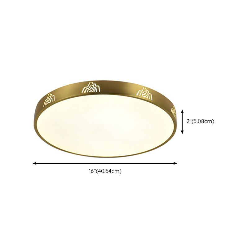 Modern Flush Light Circle Ceiling Lighting with Brass for Bedroom