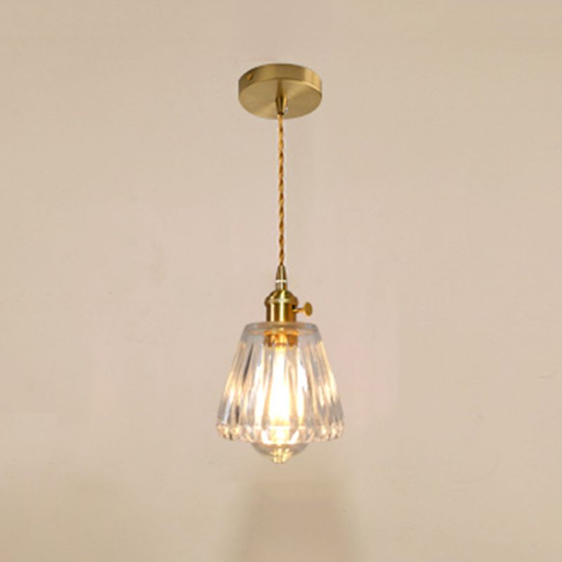 Glass Shaded Hanging Ceiling Light Minimalist Style Hanging Pendant Light in Gold