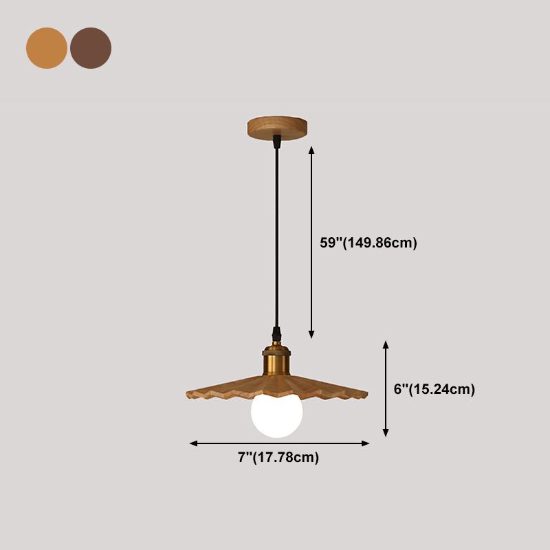 Modern Style Cone Shape Pendant Lighting Wood Pendant Light for Bedroom