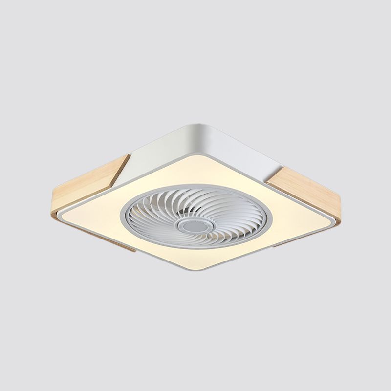 Luz de abanico colgante simple de montaje de semi descarga de dormitorio LED de 20.5 "con tono acrílico geométrico