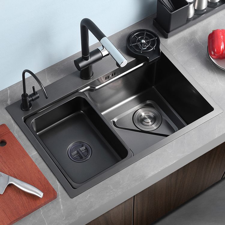 Contemporary Kitchen Sink Stainless Steel Corrosion Resistant Kitchen Sink with Faucet