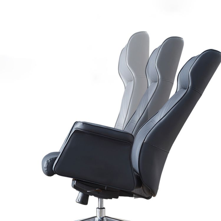 24" Wide Contemporary Managers Chair Black Leather Executive Chair