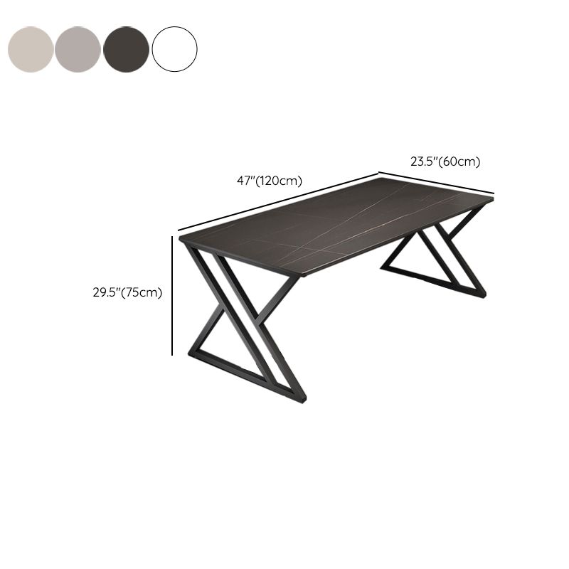 Contemporary Gaming Desk Stone Rectangular Computer Desk , 29.53" Tall