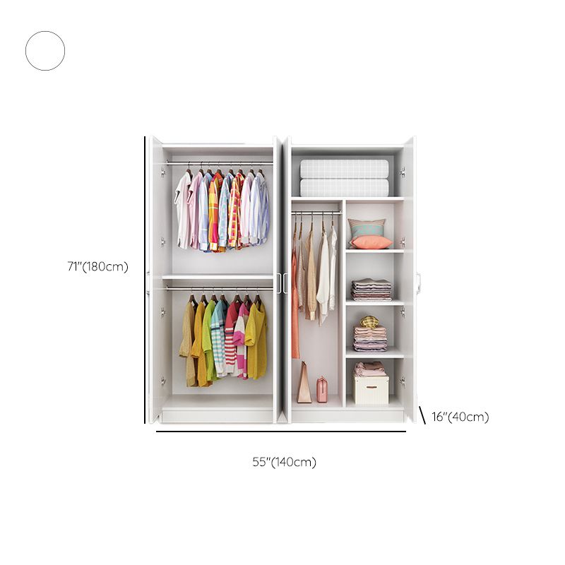 Wooden Kids Closet Cloth Rod Included Wardrobe Closet with Doors