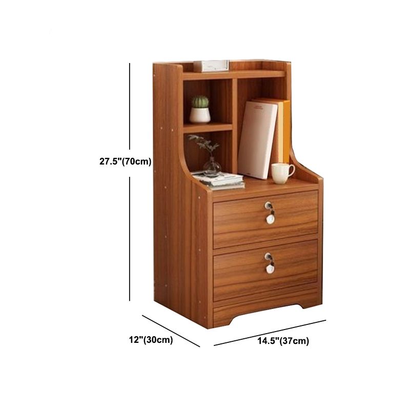 Open Storage Modern Night Table Drawer Storage Shelf Included Imitation Wood