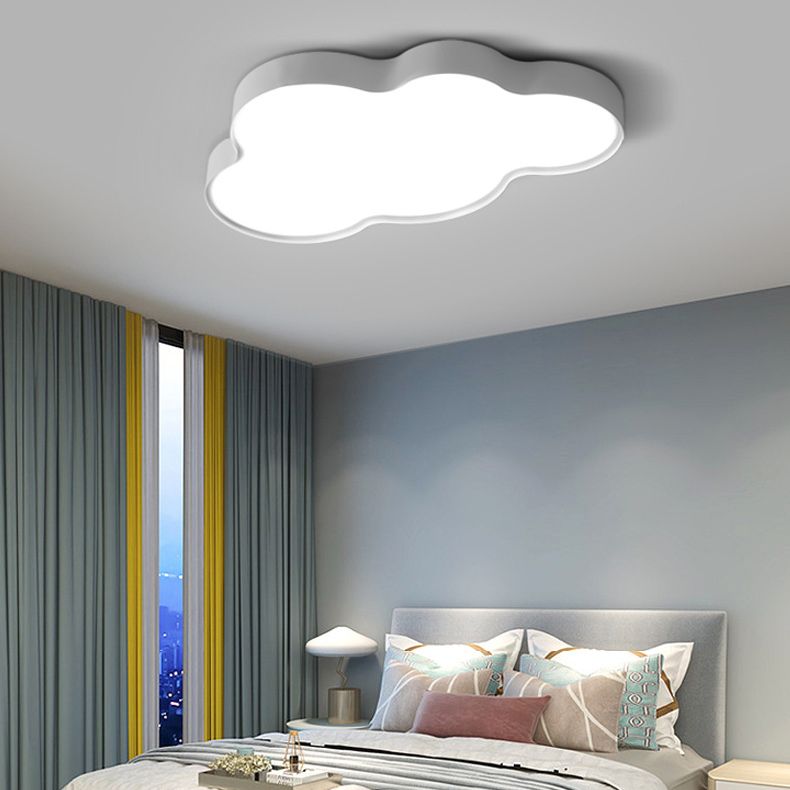 Modern Style Cloud Shape Flush Mount Acrylic 1-Light Ceiling Light for Bedroom