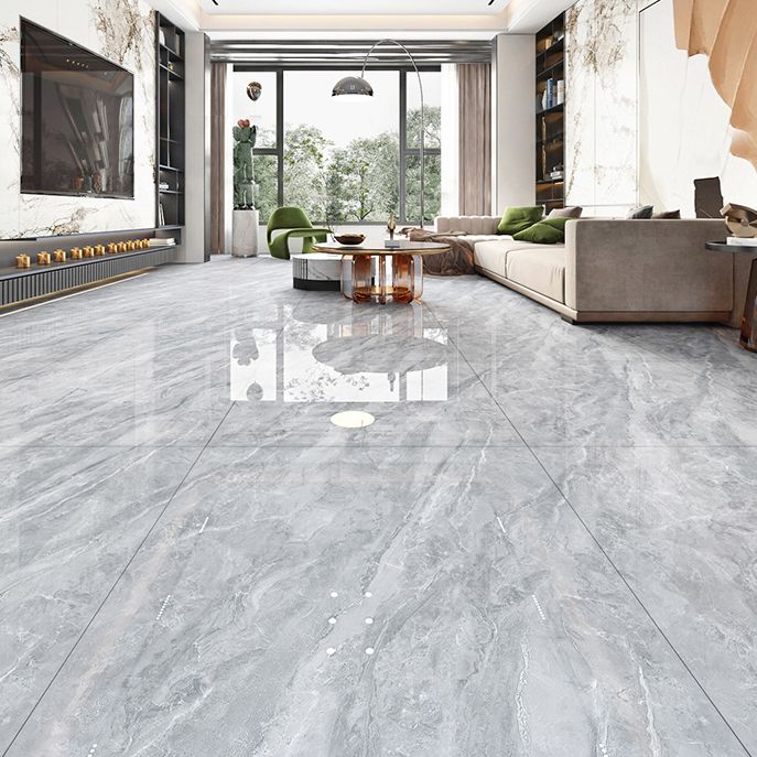 Square Matte Wall Tile Marble Gray Singular Tile for Floor Case