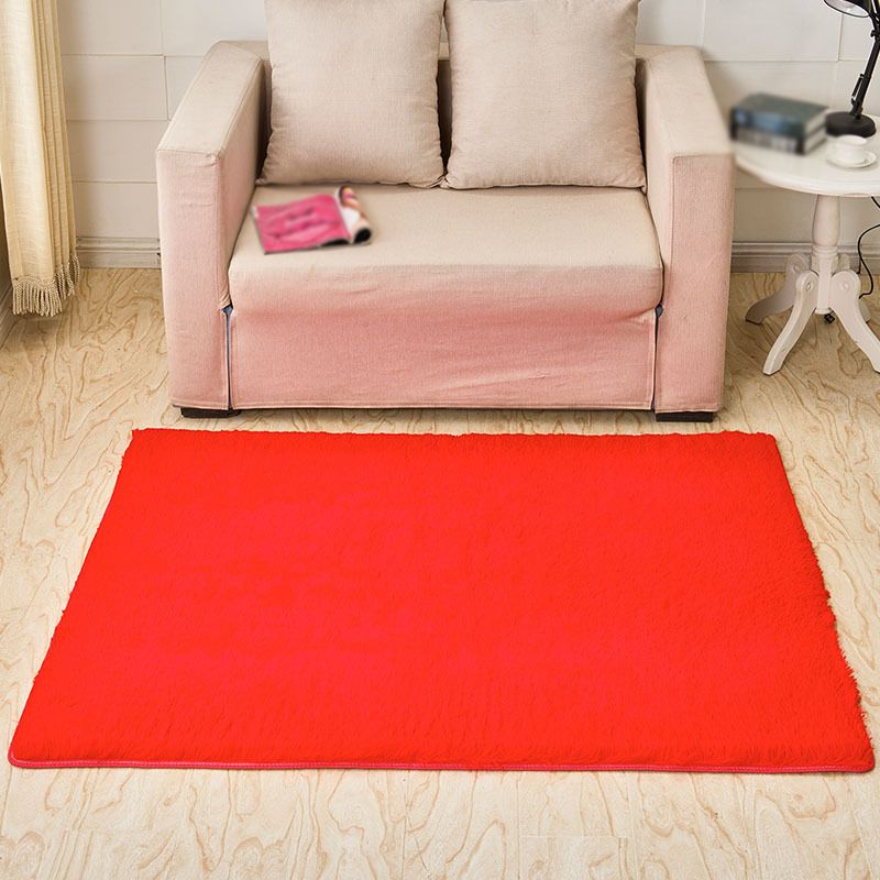 Simplicity Solid Rectangle Area Rug Comfort Modern Shag Indoor Rug Polyester Friendly Washable Area Carpet for Living Room