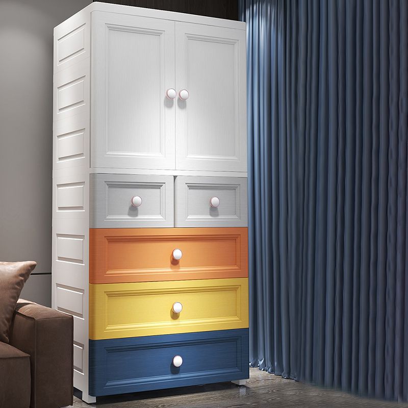 Modern Style Kid's Wardrobe Plastic Kids Closet with doors for Bedroom