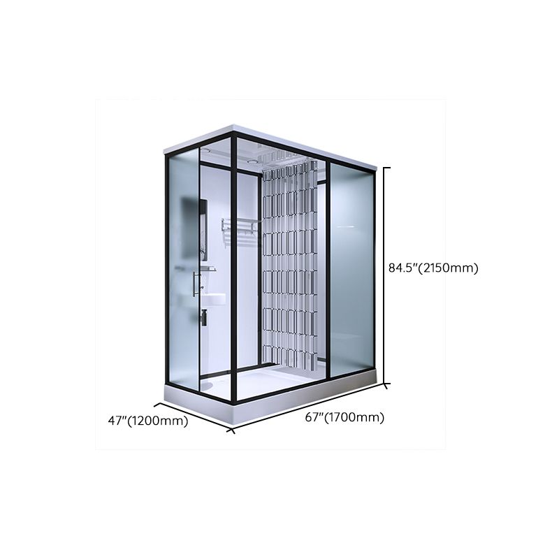 Base Included Framed Shower Stall with White Base and Fixed Panel