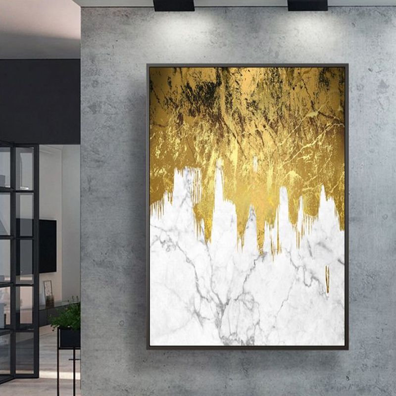 Abstract Canvas Art Glam Enchanting Marble and Foil Effect Wall Decor in Bright Color