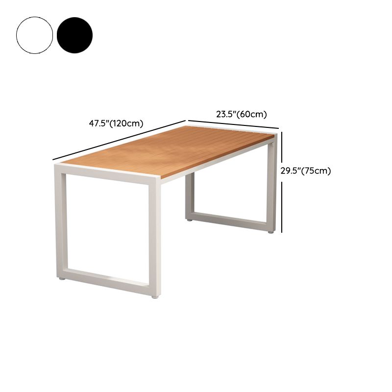 Contemporary Metal Frame Dining Table Outdoor Rectangle Patio Table