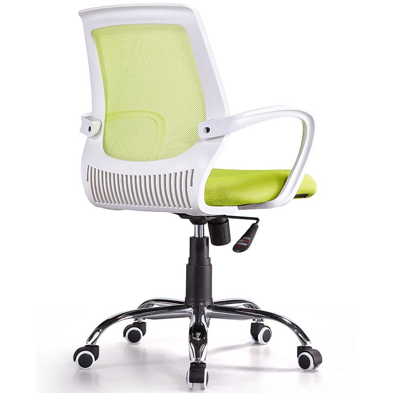 Contemporary Arm Chair Green Fixed Arms Adjustable Seat Height Office Chair