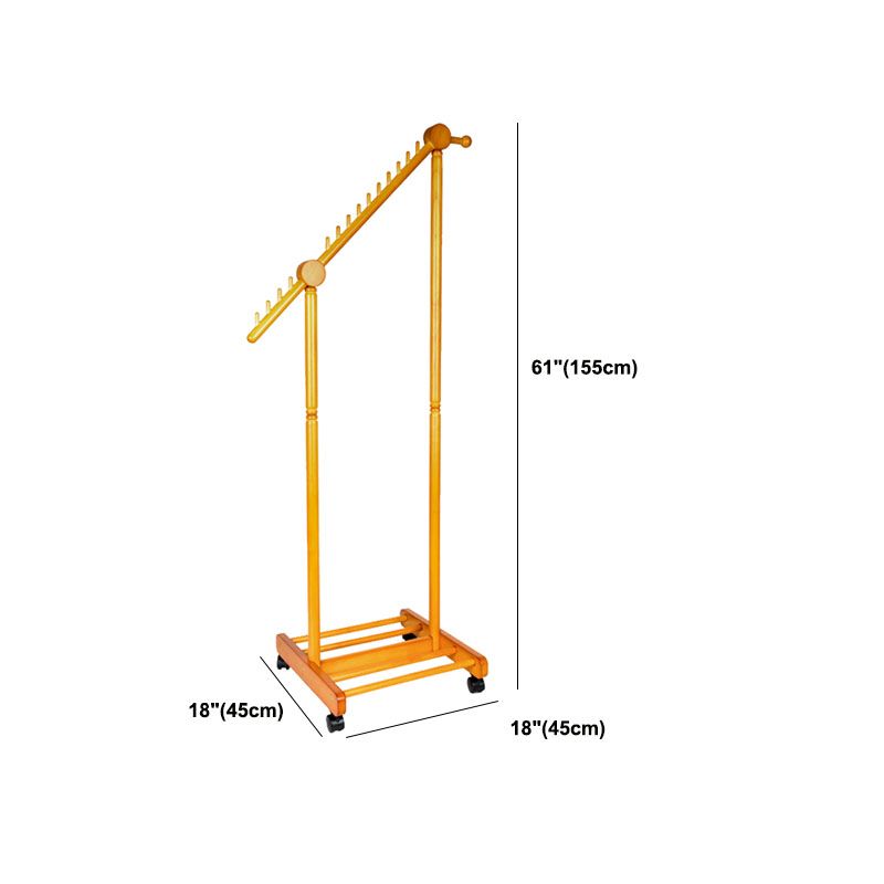 Modern Engineered Wood Hall Tree Hooks Castors in Living Room