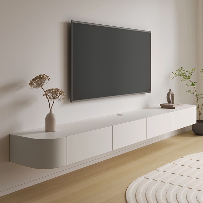 Contemporary TV Stand Engineered Wood Wall-mounted TV Media Console with Storage