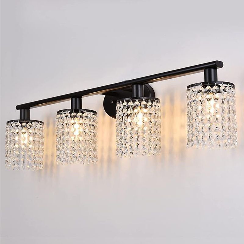 2 / 3 / 4 - Light Crystal Bath Sconce in Clear Traditional Bathroom Vanity Lighting