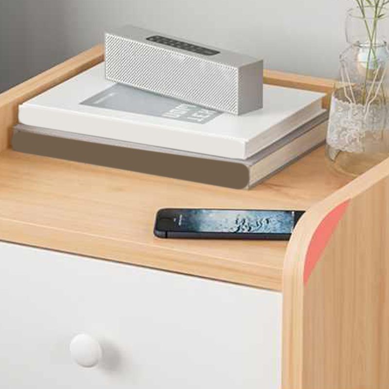 Contemporary Accent Table Nightstand Drawer Storage Night Table