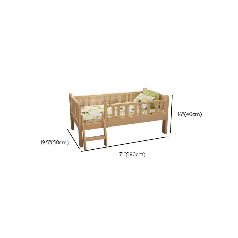 Solid Wood Toddler Bed Mattress Included Kids Bed with Stairway