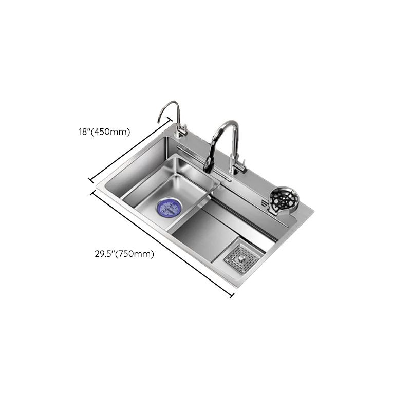 Modern Kitchen Sink Stainless Rectangular Pull-out Faucet Kitchen Sink