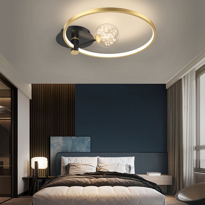 Circle Semi Flush Mount Light Fixture Acrylic Modern Flush Mount Ceiling Light Fixtures for Bedroom