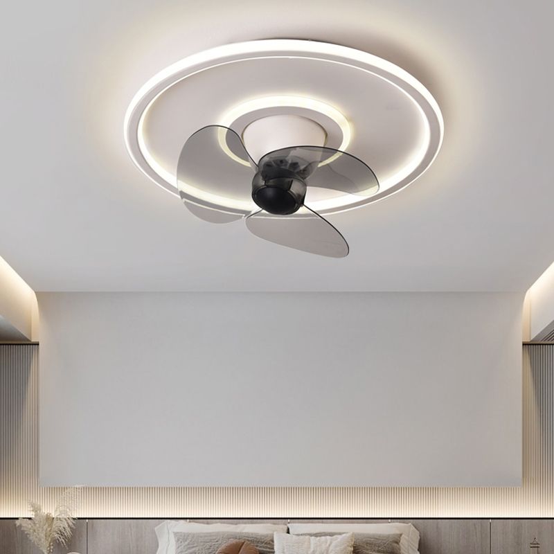 Nordic Round Fan Light Metal 20" Wide LED Flush Mount Light for Living Room