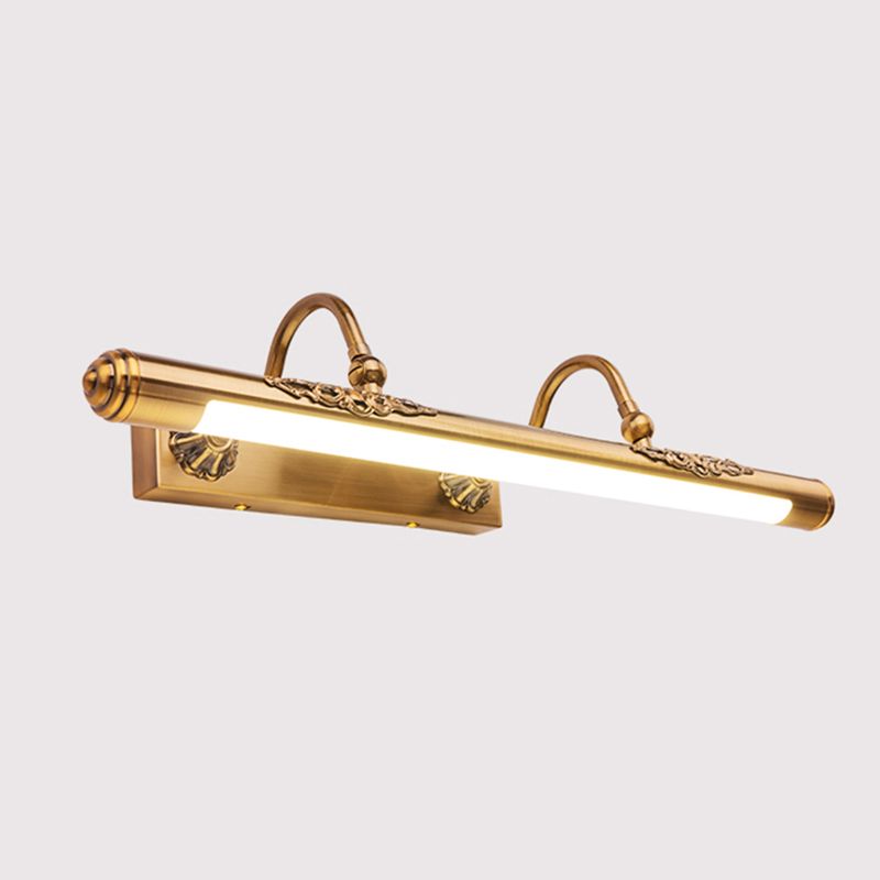 Luz de espejo dorado estilo retro 1 lámpara de tocador LED Light para dormitorio