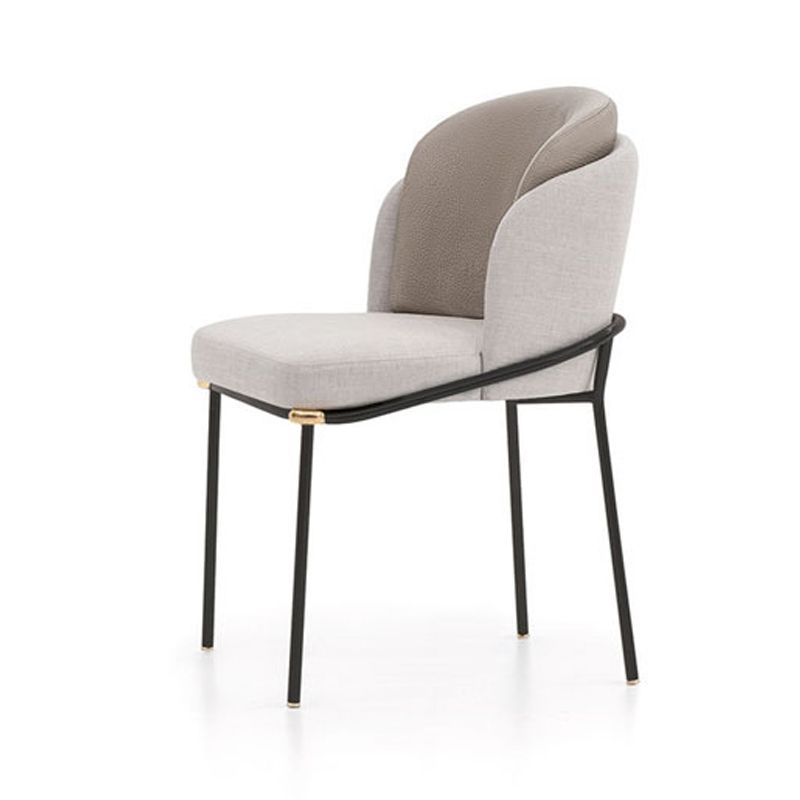 Contemporary Linen Dining Chair Indoor Parsons Chair in Matte Finish for Home