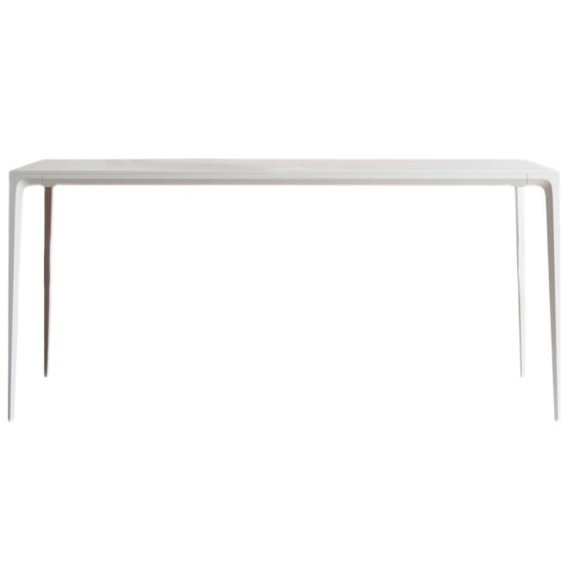 Modern White Rectangle Shape Dining Table Sintered Stone Kitchen Dining Table with 4 Legs Base