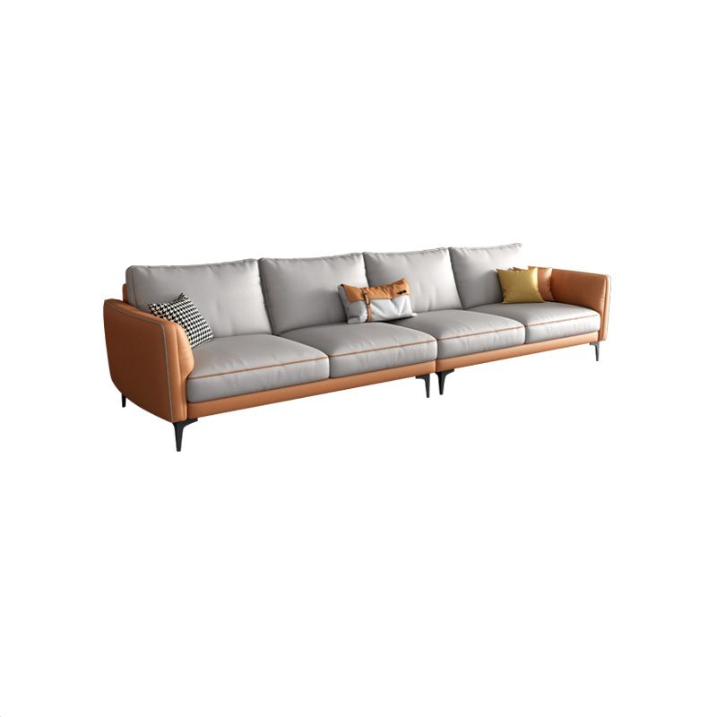 Stain Resistant Faux Leather Contemporary Standard Sofa Couch