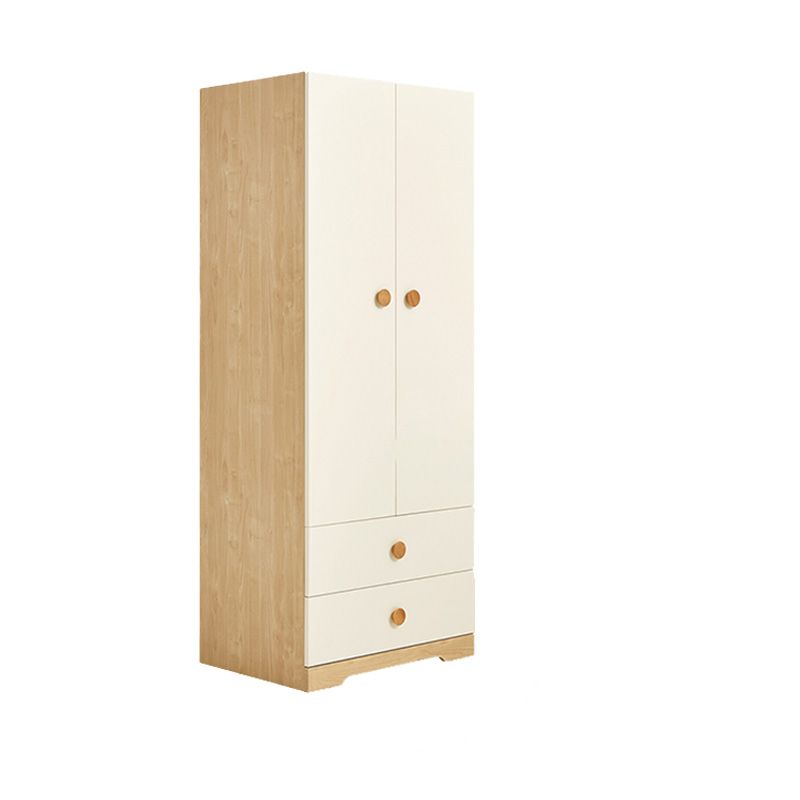 White Modern Kid's Wardrobe 2-Drawer Contemporary Coat Locker