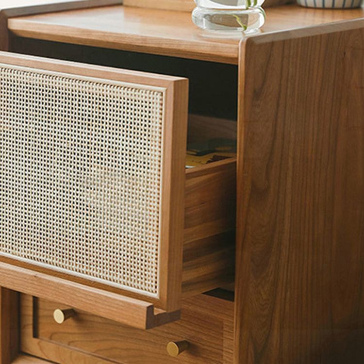 Rattan Bedside Cabinet Modern Minimalist Bedside Table with Legs