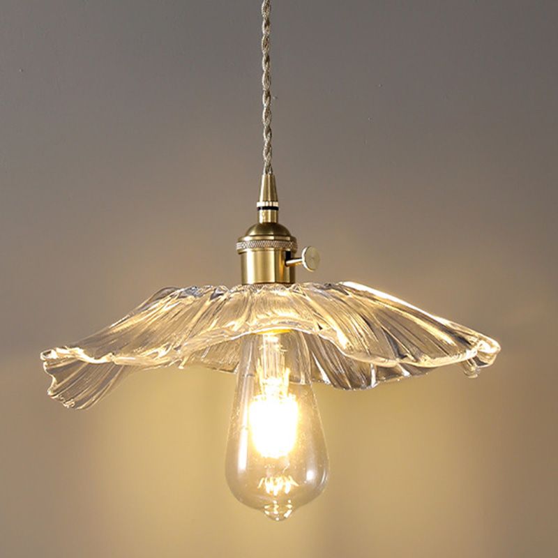 Couvre-pote Shape Hanging Lighting Industrial Style Glass Sanging Hanging