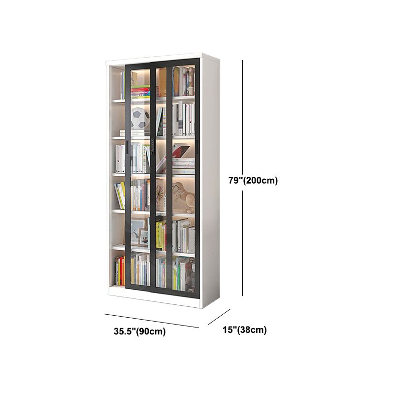 Modern Metal Storage Cabinet Glass Doors Display Cabinet with Lighting