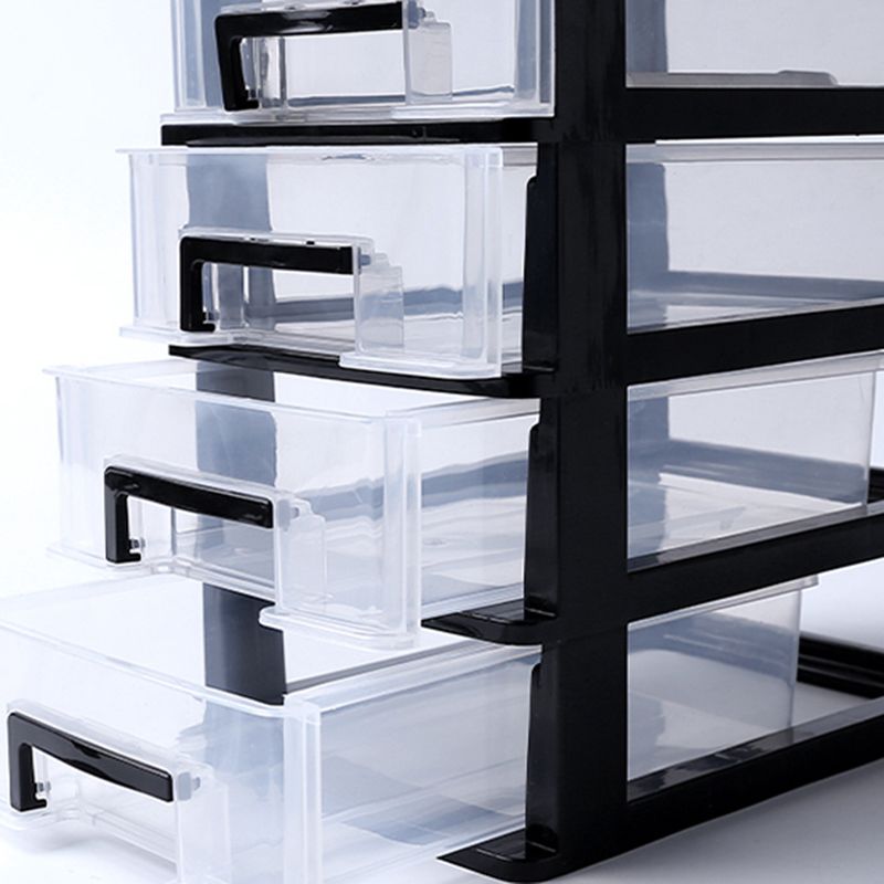 Vertical Filing Cabinet Transparent Drawers Modern Plastic File Cabinet