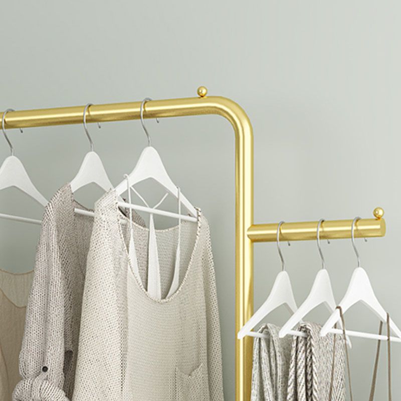 Metal Coat Hanger Modern Style Home Floor Coat Rack with Casters