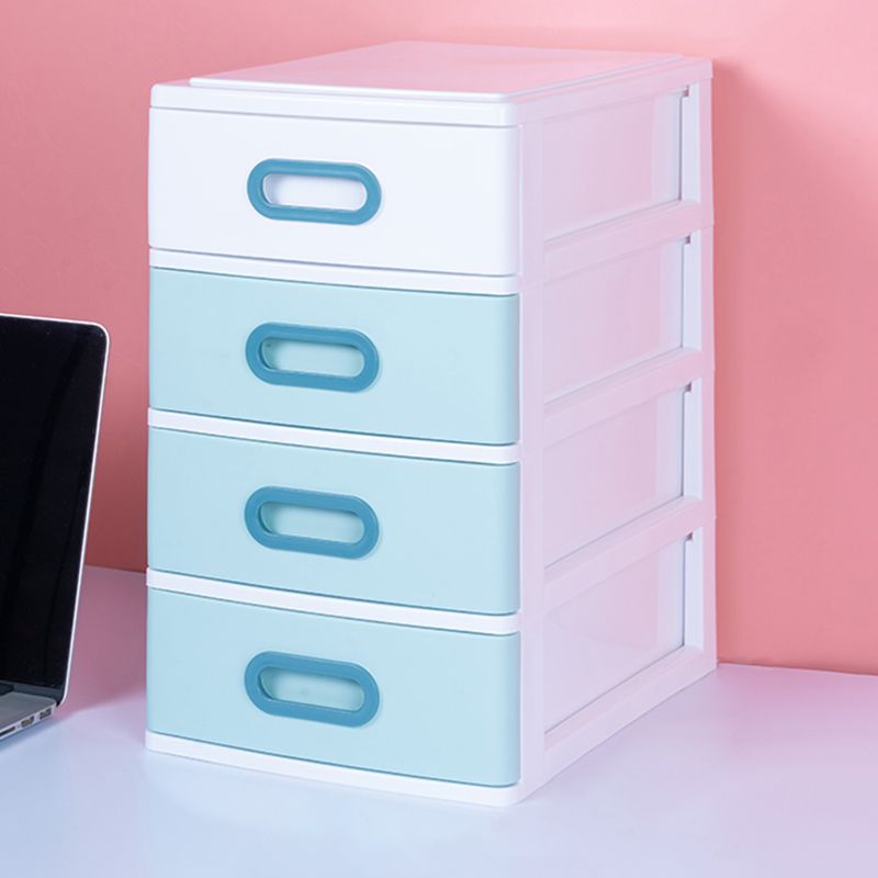 Plastic File Cabinet Vertical Color Block File Cabinet with Drawers for Home Office