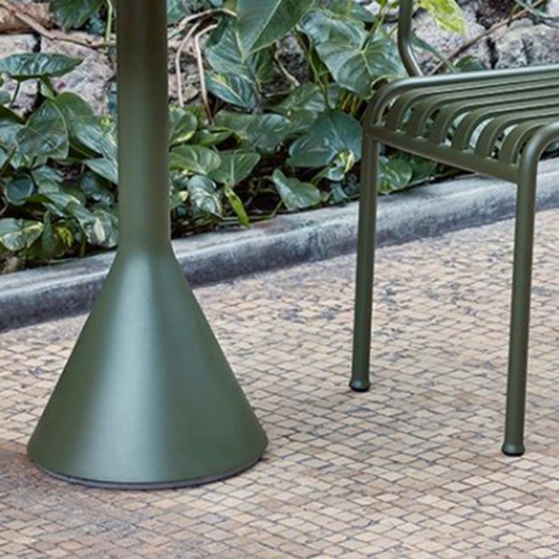 Contemporary Metal Patio Table Round/Square Water Resistant in Green