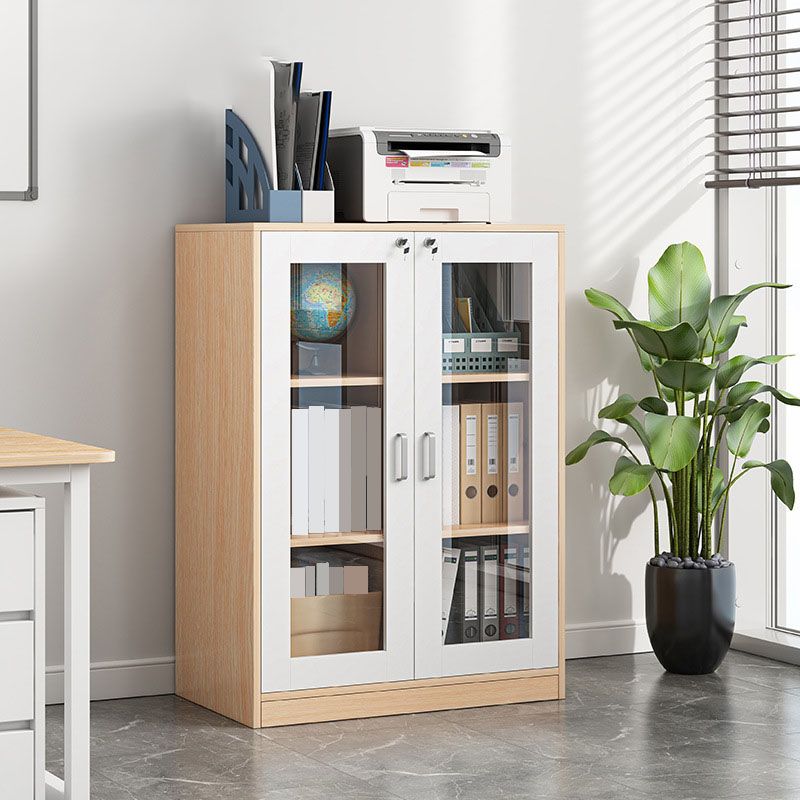 Contemporary Style File Cabinet Wood Lateral File Cabinet with Locking Storage