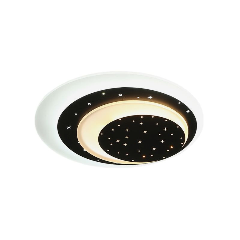 Acryl Crescent LED Deckenleuchte mit Stern Romantic Flushmount Light für Mädchen Schlafzimmer