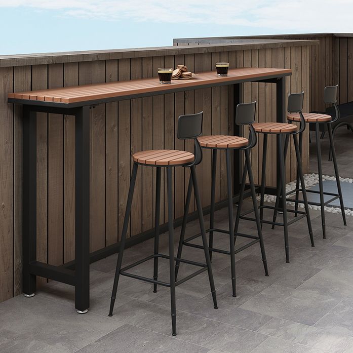 Industrial Style 1/4 Pieces Metal Bar Table Set Reclaimed Wood Bar Set
