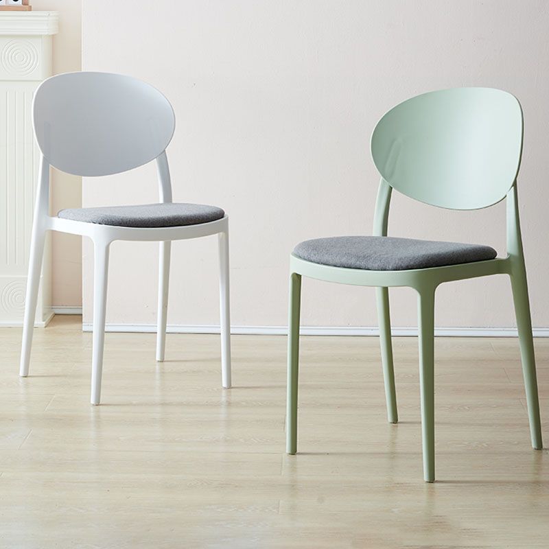 Contemporary Stackable Plastic Chair Open Back Kitchen Armless Chairs