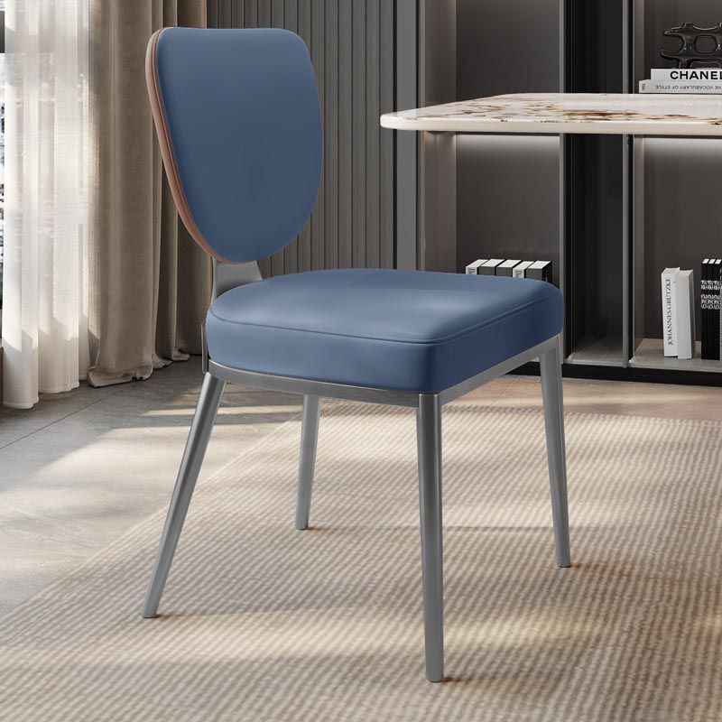 Contemporary Chairs Armless Dining Chairs with Metal Legs for Kitchen